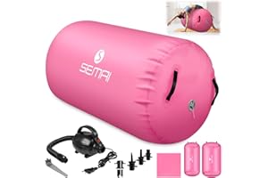 Skeufy Air Matte Track, Aufblasbare Gymnastik Yoga Air Matte Roll mit Elektrischer Luftpumpe, Airroll Air Rolle Turnen Gymnastikmatte, Turnmatte, Sportmatte für Zuhause Outdoor