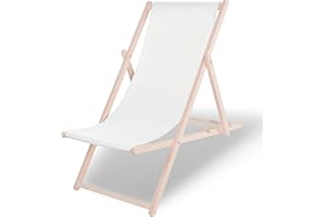 SPRINGOS Chaise Longue Pliable en Bois Massif - Réglable 3 Positions avec Système de Sécurité, Fauteuil de Jardin Compact pour Balcon, Terrasse & Extérieur - Résistante et Pliable - Charge 120 kg
