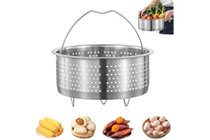 Kozdtiz Dampfgarer Einsatz Edelstahl 304, Dämpfeinsatz für Topf, 20 cm Dünsteinsatz für töpf, Siebeinsatz für Töpfe für Töpfe, Kochtöpfe, Schnellkochtopf Dünsten von Gemüse Früchte Eier silbrig