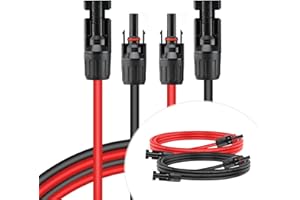 SARONIC 6mm²/10AWG Solar Extension Cable, 3m/9.8FT Solar Cable with Female and Male Connector Solar Panel Wire Kit Photovoltaic Cable for Solar Panels Photovoltaic Systems Solar Power Station