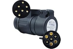 ‎CCLIFE CCLIFE Adapter przyczepy 13-7-pinowego adaptera dla samochodów osobowych i przyczep 12V