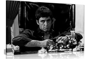 Panther Print Impression sur Toile Art Mural Tony Montana Al Pacino Scarface - 61 x 40,6 cm