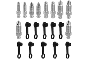 GIONAR 10Pcs Vis de Purge Etrier, avec Cache-poussière, Matériau en Acier au Carbone, 5 tailles M6x1mm/M7x1mm/M8x1.25mm/M10x1mm/M10x1.25mm, Vis de Purge de Frein pour Motos/Véhicules électriques