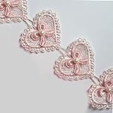 Aazon.co: 1 Yard Love Heart Pearl Bow Flower Lace Edge Tri Ribbon 2-440642
