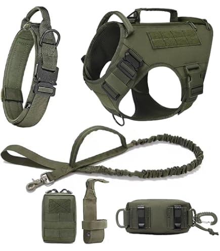 OneTigris X Commander Tactical Dog Harness, Air Mesh Chest Harness for Dogs with 1 Comfortable Handle and 2 Metal D-Rings, High Precision Laser Cutting, Durable Nylon Harness for Dog with