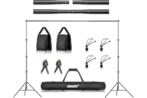 EMART Backdrop Stand Kit 2.6x3m / 8.5 x 10 ft, Adjustable Photography Muslin Background Support System for Photo Video Studio