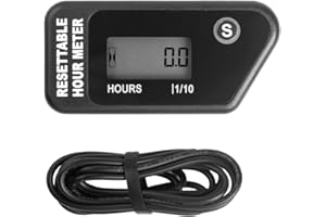 ‎RUNLEADER Runleader Digital Maintenance Hour Meter, rücksetzbarer Job-Timer,SVC-Intervall-Erinnerung für Rasenmähergenerator Marine ATV Außenborder Motor Schneefräsenkompressor und gasbetriebenes(SCHWARZ)
