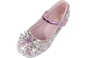GENERIC Mädchen Pailletten Kristall Prinzessinnen Schuhe Mary Jane Festliche Kleidschuhe Rutschfeste Weichen Sohlen Fasching Party Hochzeit Ballerina Schuhe Kinder Abendschuhe