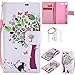 Produktbild für Sony Xperia XZ1 Compact Hülle Brieftasche Schutzhülle, Malerei PU Lederhülle Flip Hülle im Bookstyle Cover Schale Stand Ständer Etui Karten Slot Schutzhülle Tasche Wallet Case für Sony Xperia XZ1 Compact +Schlüsselanhänger (E) (3)