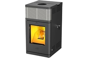 Pelletofen Fireplace Gravio schwarz Edelstahl 8kW