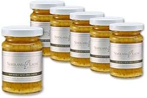 6 Gläser Nordland-Lachs Gourmet Senf-Dill-Sauce zu Räucherlachs Gravedlachs Lachsfilet