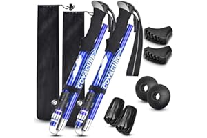 ‎COVACURE COVACURE Wanderstöcke Nordic Walking Stöcke - Faltbar, Verstellbar, Teleskop, Leicht, mit Gummipuffer für Damen und Herren