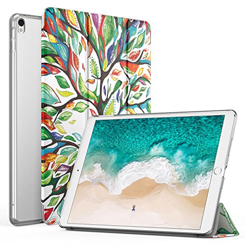 MoKo Hülle für iPad Pro 10.5 Zoll 2017 – PU Leder Tasche Schutzhülle Schale Smart Case mit Translucent Rücken Deckel, mit Auto Schlaf / Wach Funktion und Stanfunktion für Apple iPad Pro 10.5 Tablet, Glück Baum - 9