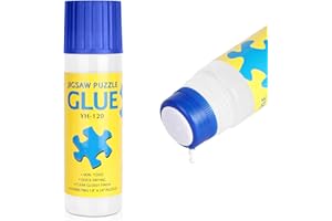 AUAUY Colla Per Puzzle, Colla per Puzzle Liquida, Fino Puzzle 3000 pezzi, Permanente, Applicatore In Spugna, Accessori Puzzle Adulti e Bambini (120 ML)