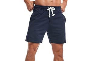 Amy Coulee Mens Sweat Shorts 5.5 Inch Workout Drawstring Cotton Casual Shorts with Pockets