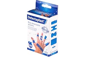 Pansement bleu detectable Detectaplast, pansements resistants eau et saletés, safety first pansement cuisine et pansement alimentaire, 9x38, 19x72, 25x72, papillon, articulation, 40 pièces
