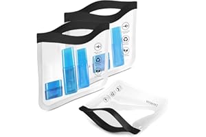 ZAHRVIA Trousse de Toilette Transparente - 3 Pcs Kit Voyage Femme Avion Cabine Trousse de Toilette Transparent Trousse pour liquides Femmes & Hommes - 20cmX20cm (Noir)