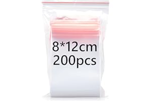 ZHTULCK 8x12cm Druckverschlussbeutel Klein, 200 Stück Verpackungstüten, Wiederverschließbare Baggies, Wasserdichte Tüten Verschluss für Küchenaufbewahrung, Aufbewahrung von Büromaterial usw