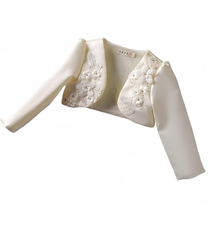 trudge Meisjes pailletten gebreide jas Basic Bolero kinderen glitter lange mouwen schouderjas bolerojasje kort bij communiejurk doopjurk wit/zwart/roze, marineblauw, 130 cm