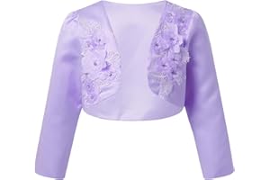 iEFiEL Ragazza Bolero Cerimonia Slim Fit Cardigan da Party Maniche Lunghe Coprispalle Formale 9 Mesi-16 Anni