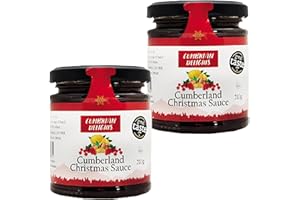 Cumbrian Delights Cumberland Christmas Sauce Twin Pack, Includes Redcurrant, Oranges & Port, Rich & Fruity, Handcrafted in the Lake District, No Flavourings & Additives, Gluten Free, Vegan 2x210g