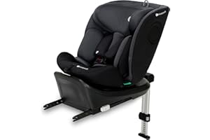 Kinderkraft I-360 Silla de coche, I-SIZE 40-150 cm, Isofix, Silla coche bebé, para niños, Ajustable, Sillade, RWF, FWF, Universal para coche, Asiento de coche, 360º, Grupo 0+/1/2/3, 0-36 kg, Negro
