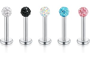 Briana Williams 1.2mm CZ Cristallo Palla Piccolina Labret Anello al Labbro Trago Helix Orecchio Stud Piercing Gioielli 6/8/10/12mm