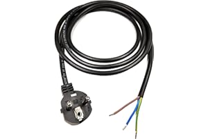 SPY-EARPIECE.COM Kabel zasilający z tulejkami, wtyczka 230 V, 16 A, 2 metry, przewód przyłączeniowy z wtyczką Schuko, kabel przyłączeniowy z wtyczką, przewód zasilający z zestykiem ochronnym, kabel adaptera z