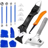 Silicone Applicator,5 in 1 Silicone Remover Gaskets and Caulking Tools,Spatula,Caulking Remover for Window、Tiles、Kitchen、Bath