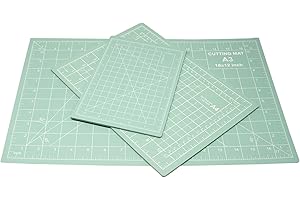 MANUFORE Mint Green Cutting Mat A3, A4, A5 Set with Centimeter and Inch Scale Self Healing Craft Cutting Board with 3mm 5-ply Thickness for Using Rotary Cutter, Craft Knife, Paper Knife