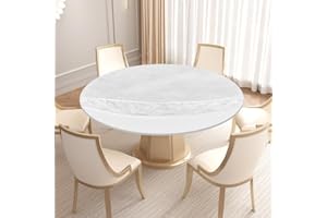 EUBSWA Mantel redondo para exteriores, resistente a la intemperie, redondo, 122 cm, con goma elástica, para exterior, mantel de jardín, resistente a la intemperie