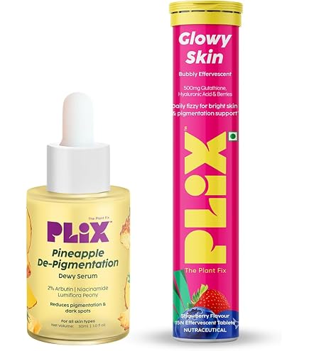 plix glutathione price in india - THE PLANT FIX Effervescent Tablets for Clear, Glowing & Youthful Skin | 500mg Glutathione, Vit E & Hyaluronic Acid A powerful antioxidant that clears out your skin delays the signs of ageing and fights free radicals 15N Plix Glow Skin Glutathione,