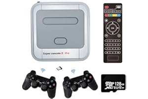 ASTARAMA Super Console X Pro Retro Spielekonsole, Mini TV Videospiel-Player mit 128 GB Karte für 4K TV-HDMI-Ausgang, integriert in über 41.000 Spiele, 2 Gamepads Unterstützung WiFi/LAN (128G)