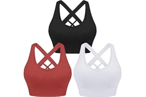 Leversic Brassiere Sport Femme Soutien-Gorge de Sport Femme Brassiere Femme Sport sans Armature Elastique Amovibles Coussinets Fitness Yoga Soutien Gorge Sport S-XL