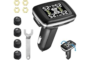 GOTRAIN TPMS - Sistema de monitoreo de presión de neumáticos con 4 sensores externos, sistema de monitoreo de presión de neumáticos en tiempo real 0-50 PSI para SUV, MPV, RV y MPV (sin antena)