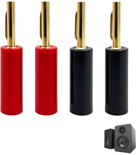 Syston Cable Technology Banana Plugs In Black, Gold Plated Pure Copper, Closed Screw Type For Speaker Wire, Amplifiers & Sound System (12-Pack) A- Plug-BK-01 - The Home Depot