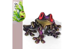 GENERIC 3D Printed Magnet Frog Toy, 3D Printed Magnetic Animals Fidget Toys, Novelty Funny Movable Joint Frog Toy Fridge Stickers Decorative Desk Ornament for Home Offices Decor (05#)