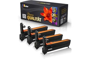 123COLOR 4 x Alternative Tambour pour OKI c610 C DN C610 DN C610dtn C610 N Noir Cyan Magenta Jaune Drum Set