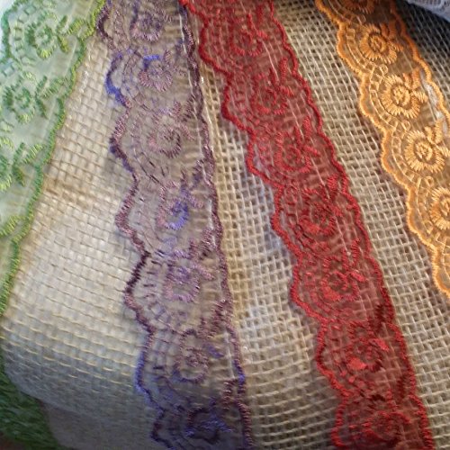 Juteläufer,10-Meterrolle!!!!!, mit Spitze, Tischläufer im Vintage Stil für Hochzeiten - 9