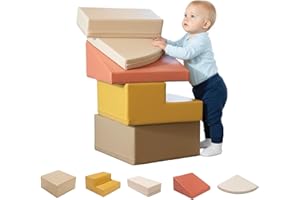 IGLU SOFT PLAY Corner Climber 5 pcs Softbausteine Riesenbausteine Schaumstoffbausteine Großbausteine (Pastel Autumn)