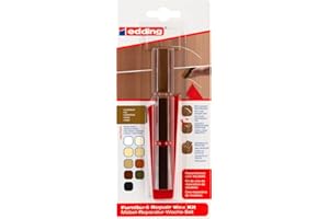 edding 8901 juego de cera reparadora de muebles - negro - para rellenar y reparar arañazos y agujeros en muebles y otras superficies de madera