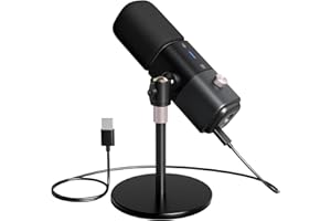 NearStream Microphone USB/XLR à Condensateur Supercardioïde Compatible avec Mac,PC,PS4/5,Discord, Audio Mixer, Microphone Dynamique avec Mute&Gain Audio&Réduction du Bruit&Surveillance Audio,AM25X