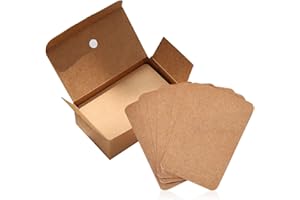 OWNSUN Lot de 100 cartes en papier kraft, vides, cartes de message, cartes de mots, carte en papier dur à étiquette DIY peut être écrite des deux côtés, marron (8,9,5,2 cm)