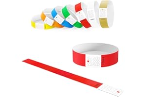 BKSAI 100 Pulseras de Entrada de Tyvek® Pulseras de Seguridad Pulseras Identificativas para Eventos Banda de Control Imprimir en DIN A4, imprimible, plantilla de impresión