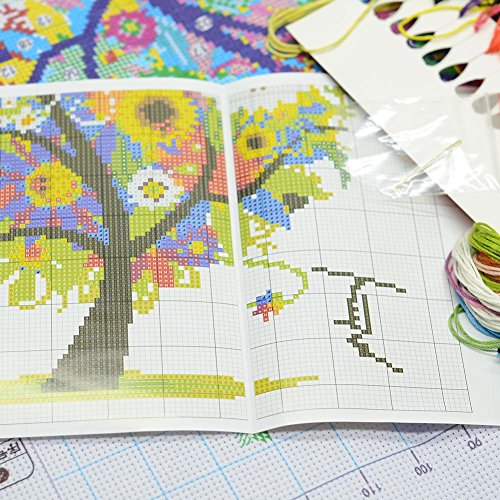 Yontree Kreuzstich Stickerei DIY Handarbeit Stickpackung Set vom Baum des Lebens - 6