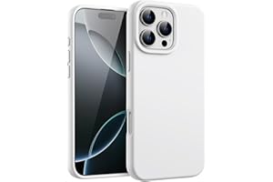 ‎JETECH JETech Etui z Płynnego Silikonowe dla iPhone 16 Pro 6,3 Cala, Jedwabiście Miękkie w Dotyku Etui Ochronne Całe Ciało, Odporny na Zarysowania Osłona z Podszewką z Mikrofibry (Biały)