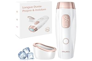 HAARLOSY Épilateur Lumière Pulsée Refroidissant, IPL Lumière Pulsée Sans Douleur avec Lampe de Nettoyage, 9 Niveaux d'énergie à Domicile pour Femme, Homme[10 Minutes pour le Corps Entier]