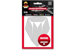 FEAR THE YELLOW BEAR YELLOW BEAR FYB© Kit 5 Stickers réfléchissants REPOSITIONNABLES compatibles avec Casque SHOEI Neotec 2 et 3™, 3M™ Technology, BLANC