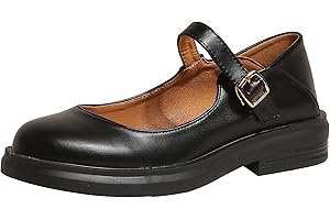 LROEY REOLY Scarpe Mary Jane da Donna con Tacco Largo, Pompe a Basso Tacco Punta Rotonda Fibbia Quotidiana Scarpe Semplici Scarpe da Festa, Numero 33-43