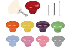 ShipeeKin 10x porte colorate manopole carino tondo cassetto ceramico pull maniglia 32 millimetri per bambini camera da letto